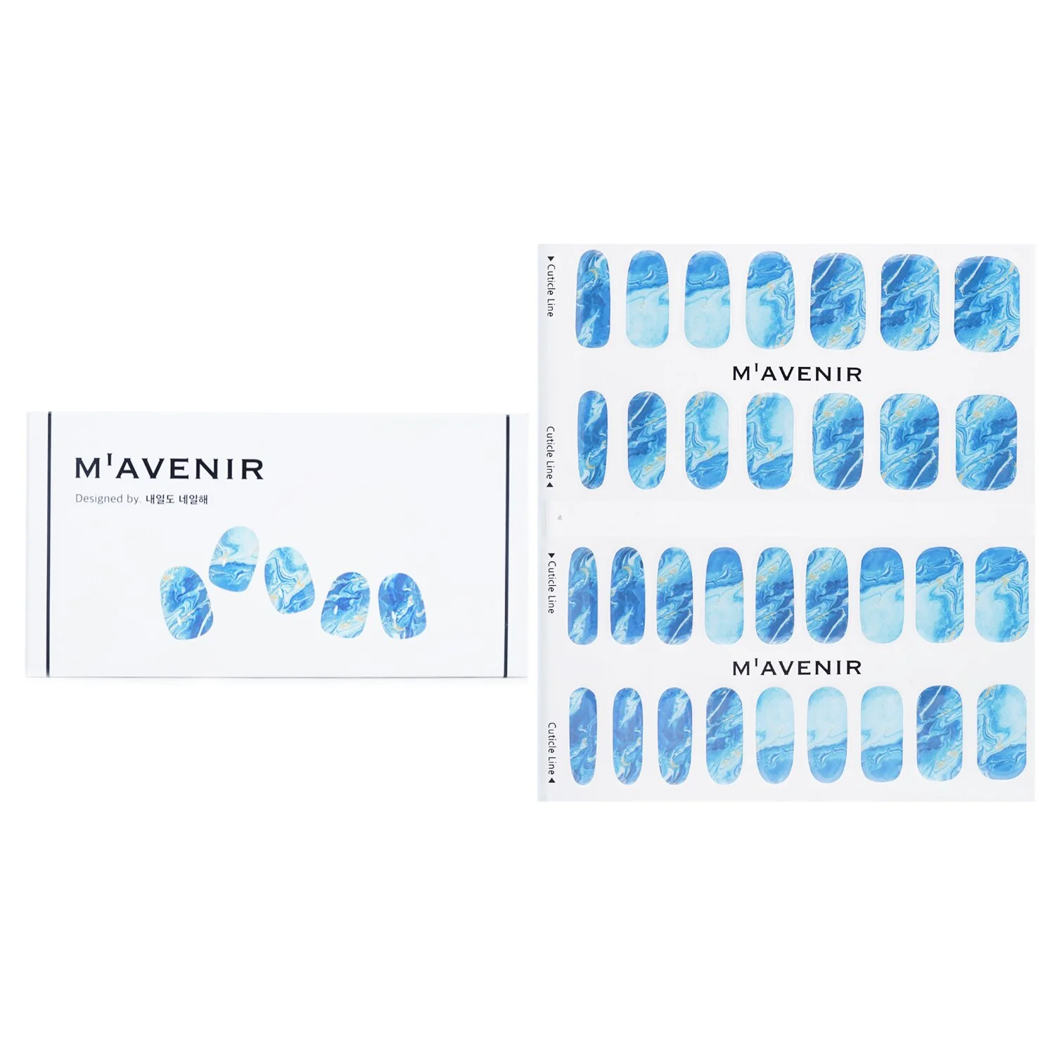 Mavenir Nail Sticker (Blue) - # Classic Navy Nail  32pcs