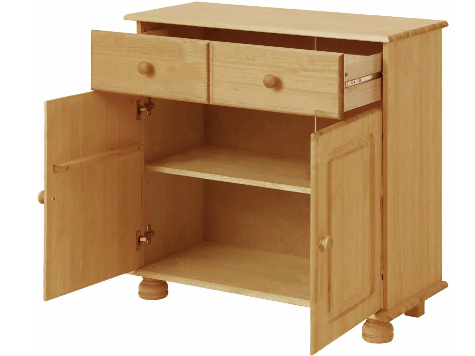 RealRooms Chester Sideboard with 1 Drawer and 1 Cabinet, Stained Brown