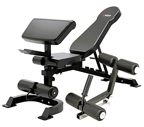 MiM USA Hercules EX Commercial All in One Gym Machine w/400 lb Weight Stack Jammer Arms Adj Bench Leg Press Leg Extension Arm Curl LAT Seat Complete Attachment