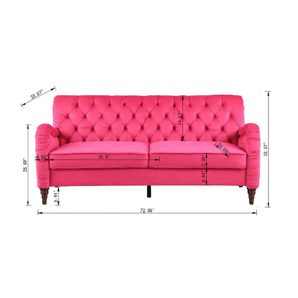 rose red Chesterfield;3 seater ,modern sofa