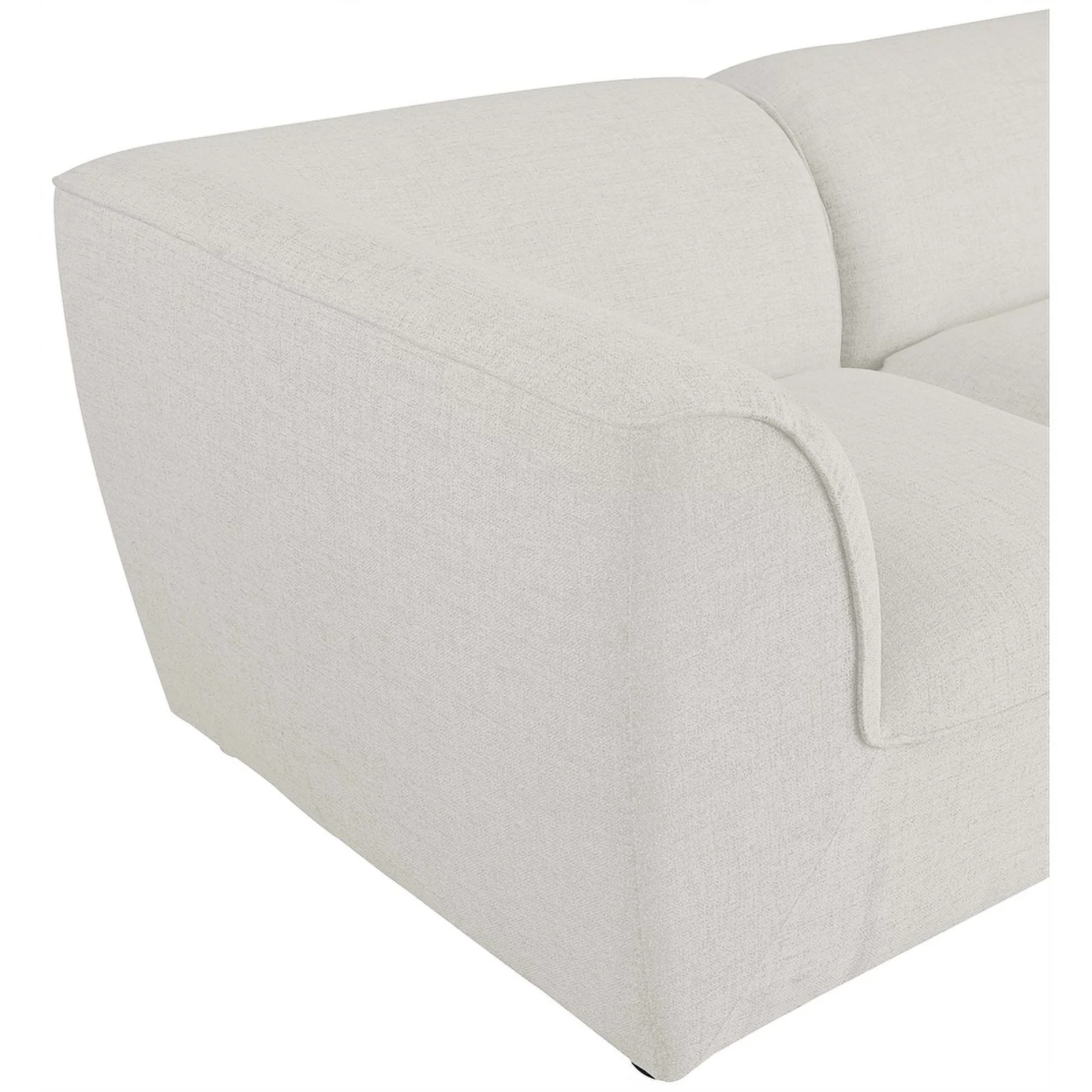 Meridian Furniture Miramar Cream Durable Linen Textured Modular Sofa