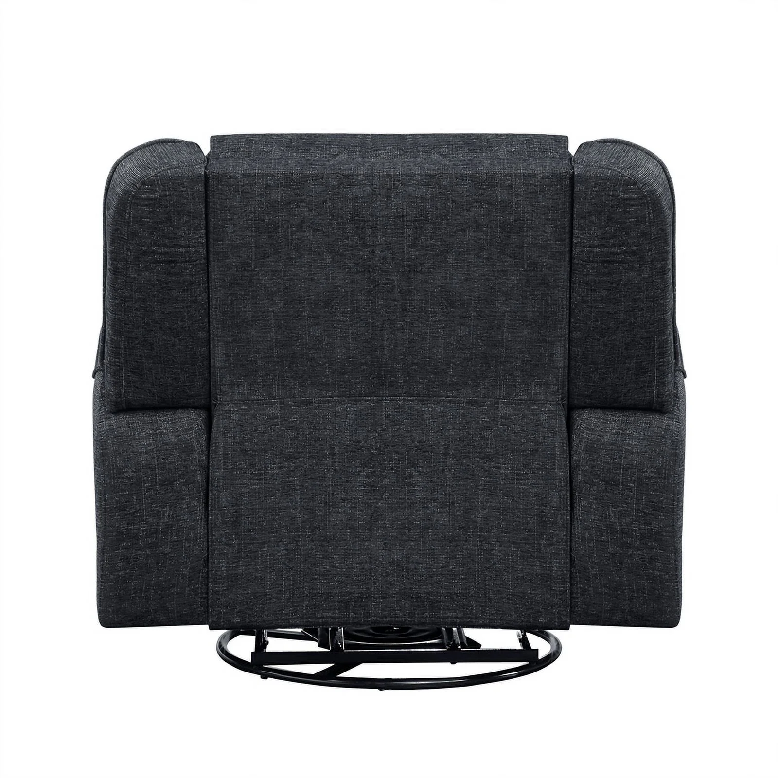 Lexicon Monterey Chenille Upholstered Swivel Reclining Chair in Ebony