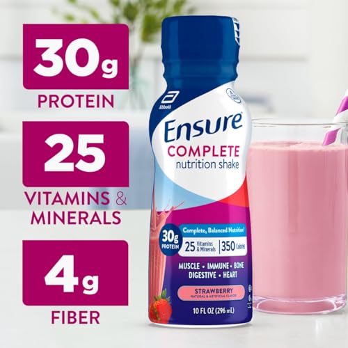 Ensure COMPLETE Vanilla Nutrition Shake, Complete, Balanced Meal Replacement, Ready To Drink, 30g Protein, 25 Vitamins & Minerals, 10 fl oz—24 Pack