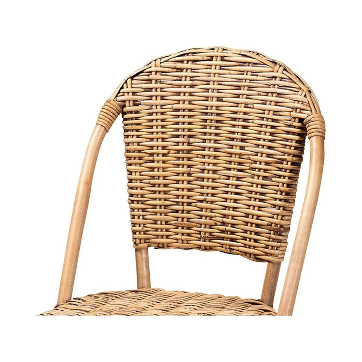 Baxton Studio Neola Modern Bohemian Natural Rattan Bar Stool