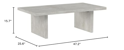 SAFAVIEH Home Collection Senjo Rouge Rattan Coffee Table, 0, Grey