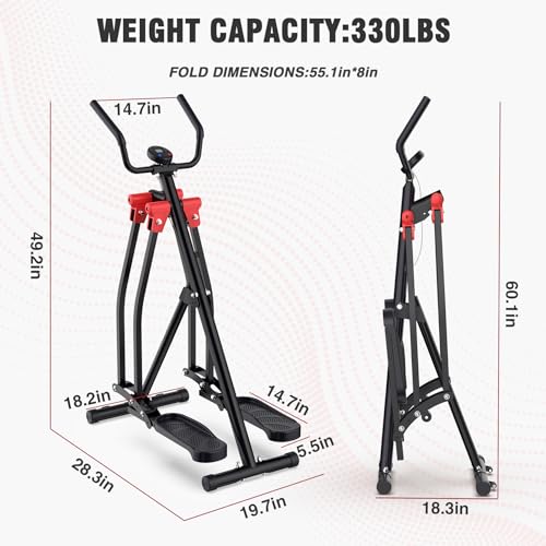 Air Walk Elliptical Glider Machine,Ellipse Home Cross-Training Arm/Leg Cardio Workout Machine for Senior & Adult,Side Sway Action 360 Motion Full-Body Exerciser for Home Gym