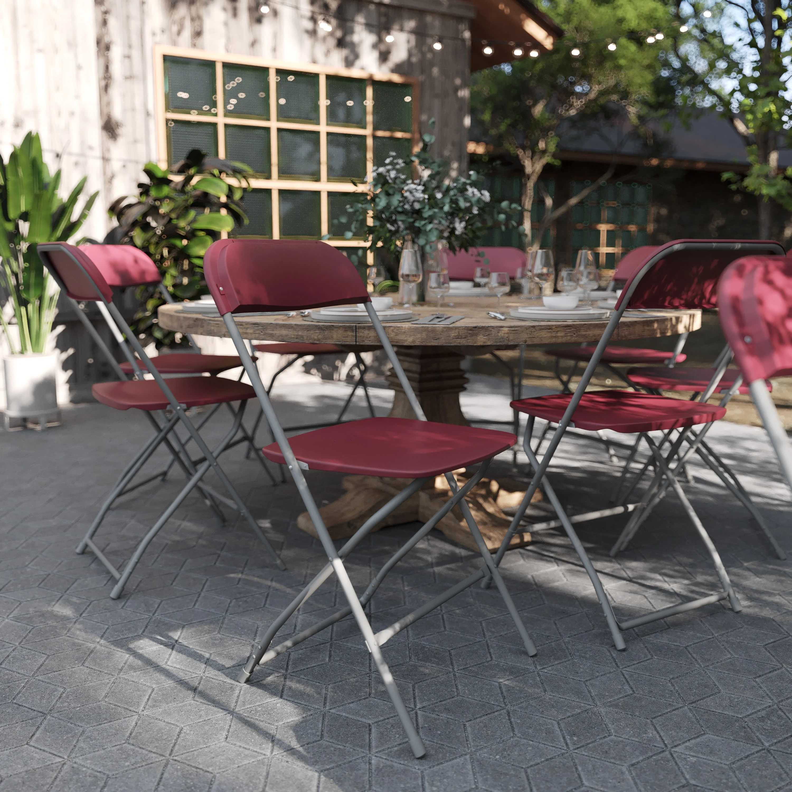 Flash Furniture Hercules Series Plastic Folding Chair Red - 2 Pack 650LB Weight Capacity Comfortable Event Chair - Lightweight Folding Chair