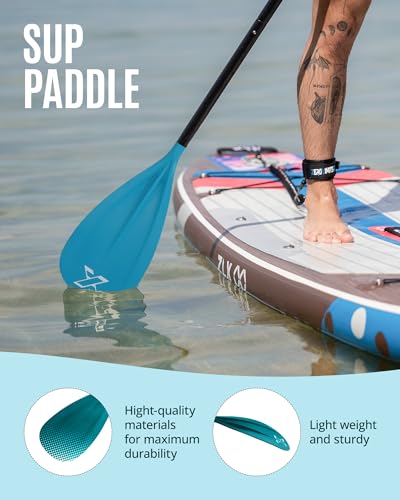 ZLX Paddle Board Paddle, 3 or 4 Piece Adjustable SUP Paddle, Detachable Floating Kayak Paddles, Lightweight Oar with Premium Durable Fiber Blade, for Paddleboard, Surfing, Water Sports Enjoyment