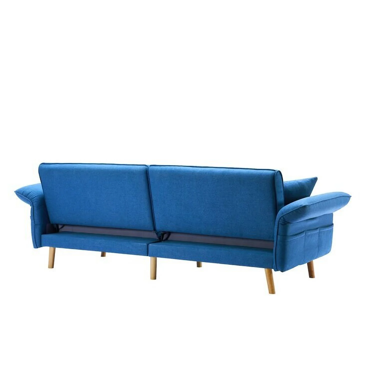 DENOSEN  Convertible Futon Sofa Bed with Adjustable Armrest/Backrest Blue
