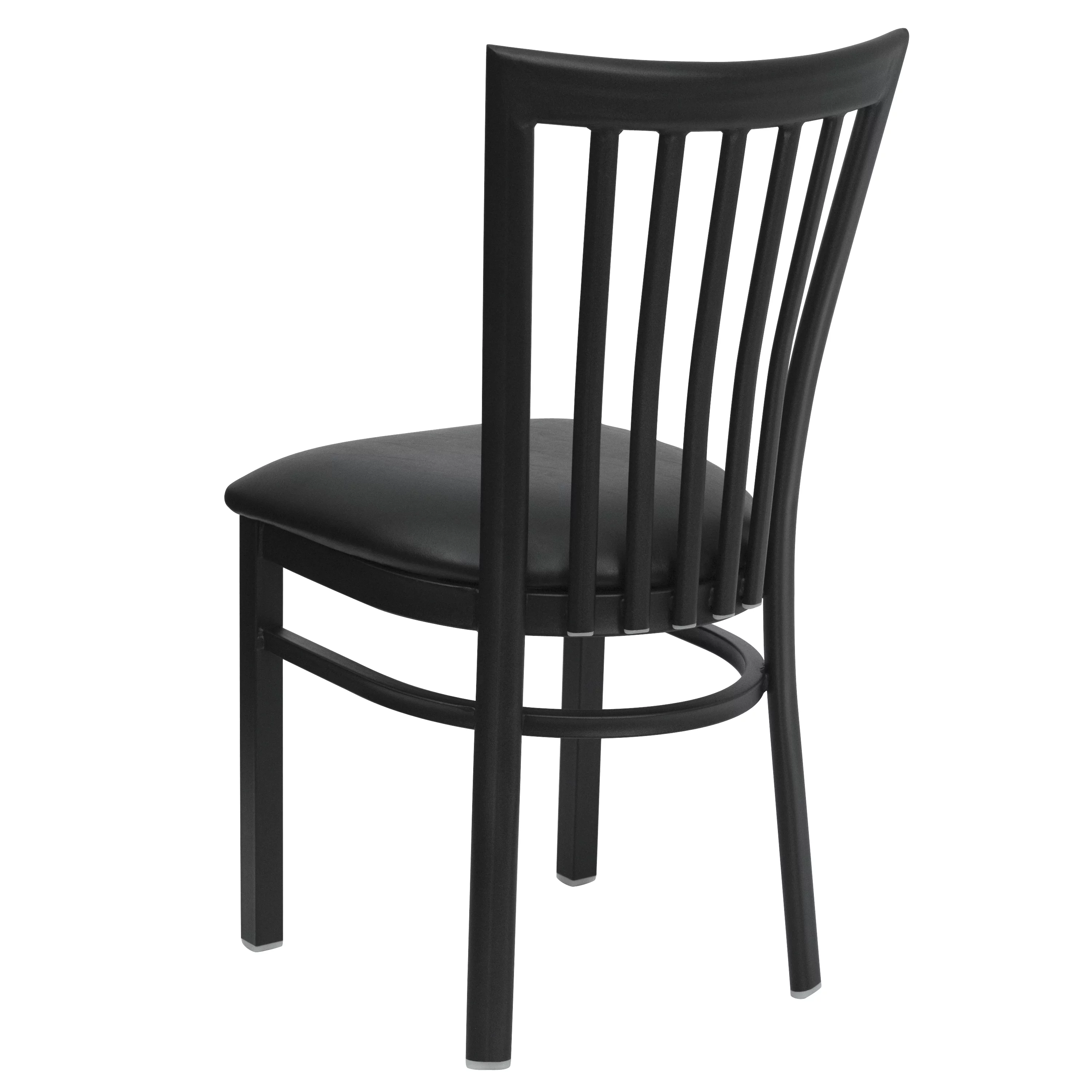 Flash Furniture HERCULES Series Black School House Back Metal Restaurant Chair - Black Vinyl Seat