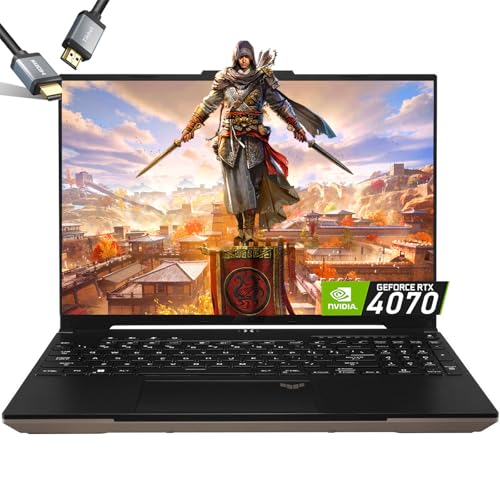 ASUS-TUF Gaming-Laptop RTX 4070 - i7-13620H - 15.6 FHD IPS Display - 64GB RAM -2TB PCIe SSD - RGB Backlit Keyboard - Windows 11 - G-SYNC - Gamer PC - Thunderbolt 4 - HDMI Cable