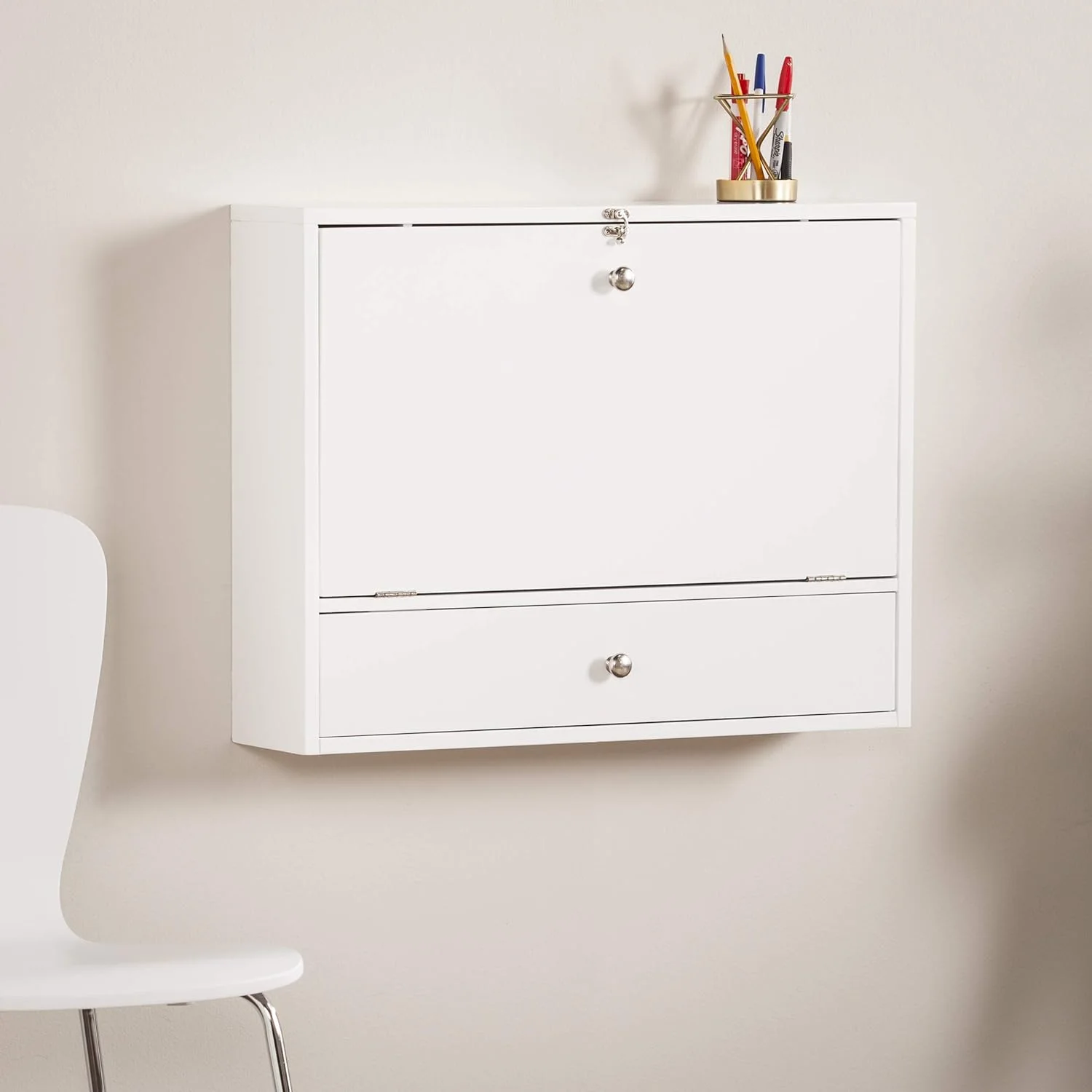 Willingham Wall Mount Folding Desk, White