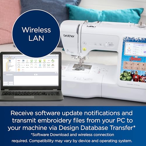 Brother LB5500M Marvel 2-in-1 Combo Sewing & Embroidery Machine, 16.5 x 7.76 x 12.1 inches, White