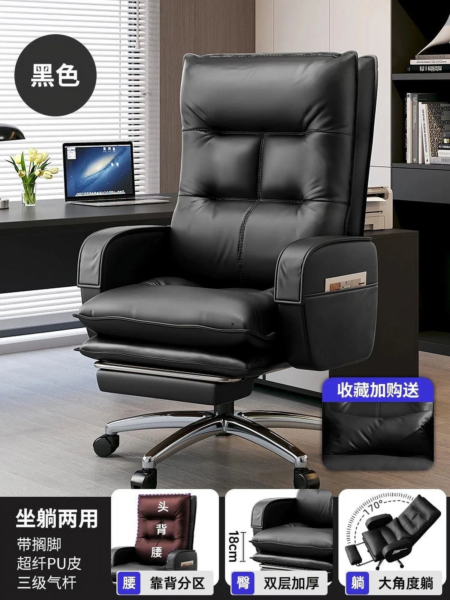 Swivel Genuine Leather Office Chairs Lunch Breaks High End Swivel Chairs Business Office Cowhide 컴퓨터의자 Furniture Room Office