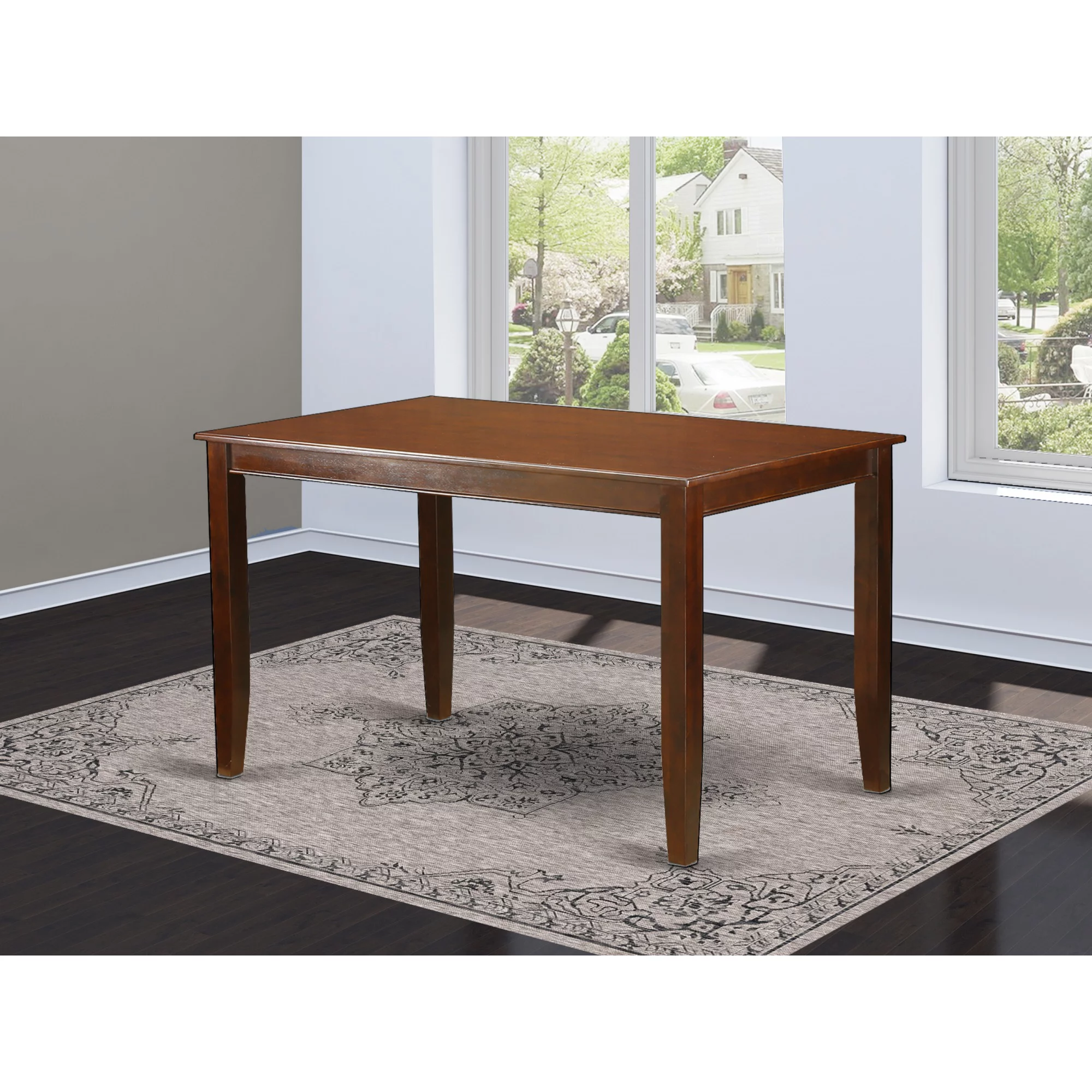 East West Furniture Dudley Rectangular Wood Dining Table in Mahogany