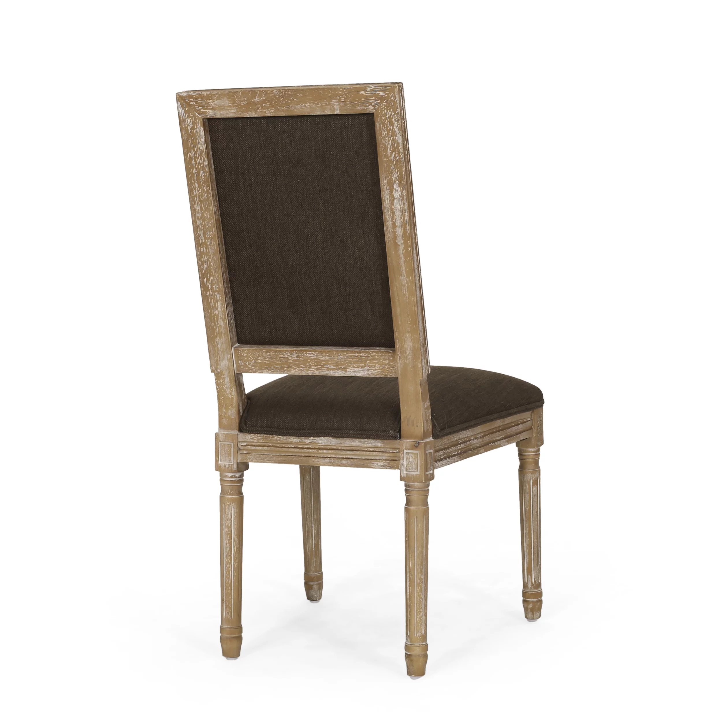 Noble House Robin French Wood Upholstered Dining Chair, Set of 2, Brown