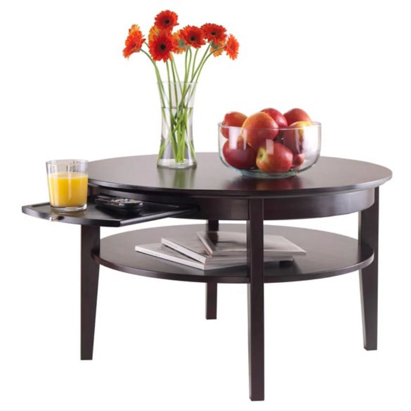 Ergode Amelia Round Coffee Table with Pull out Tray