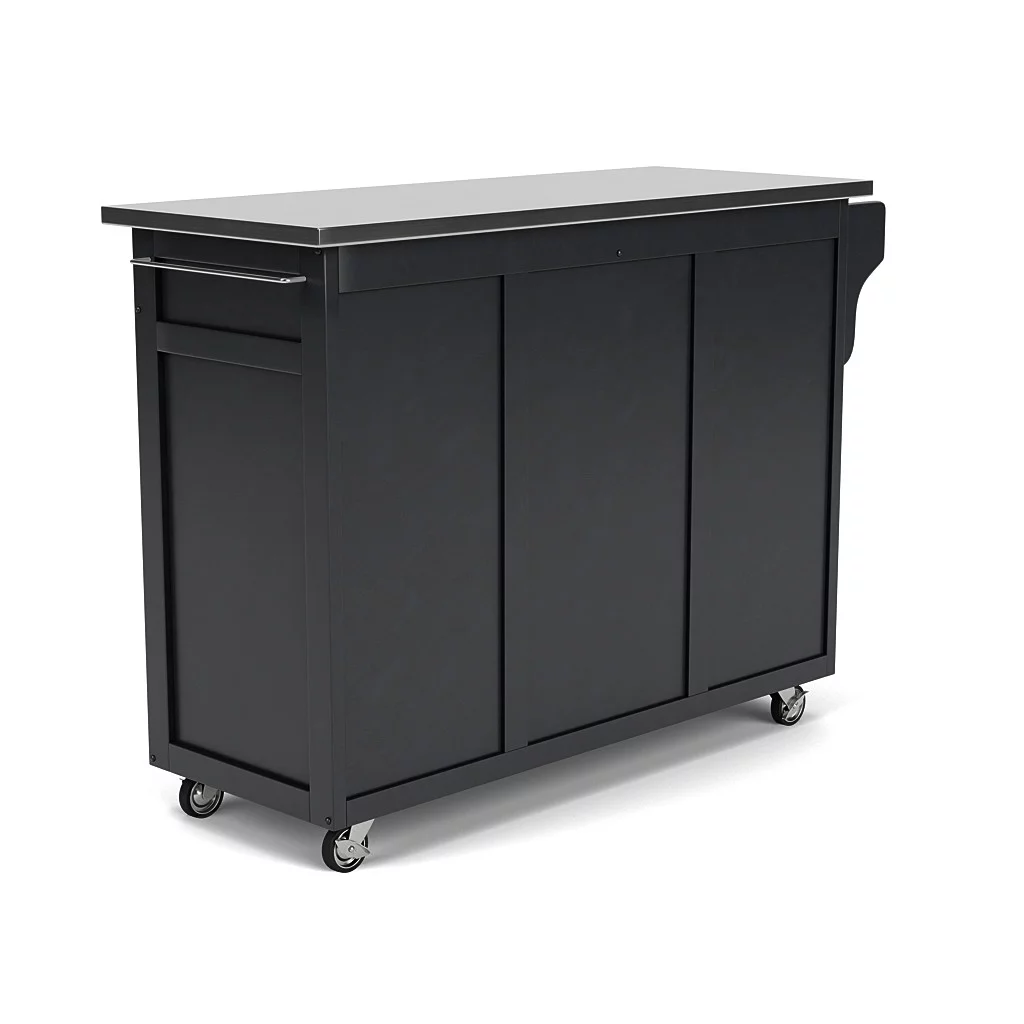 Homestyles Create-a-Cart Wood Kitchen Cart in Black