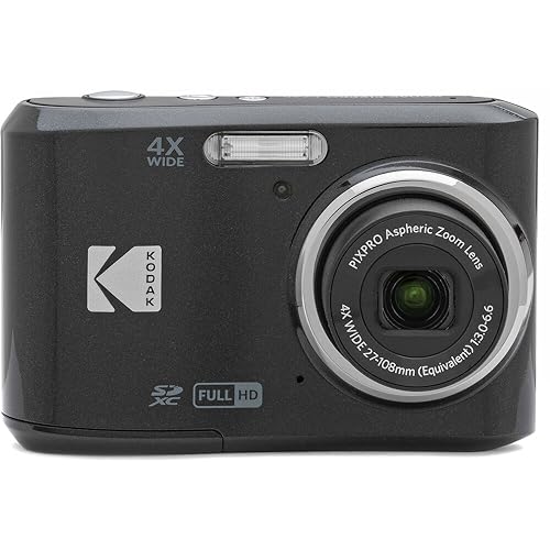 KODAK Pixpro FZ45 Digital Camera Bundle, Includes: SanDisk 64GB SDXC Memory Card, Spare Batteries and Card Reader (4 Items) (Black)