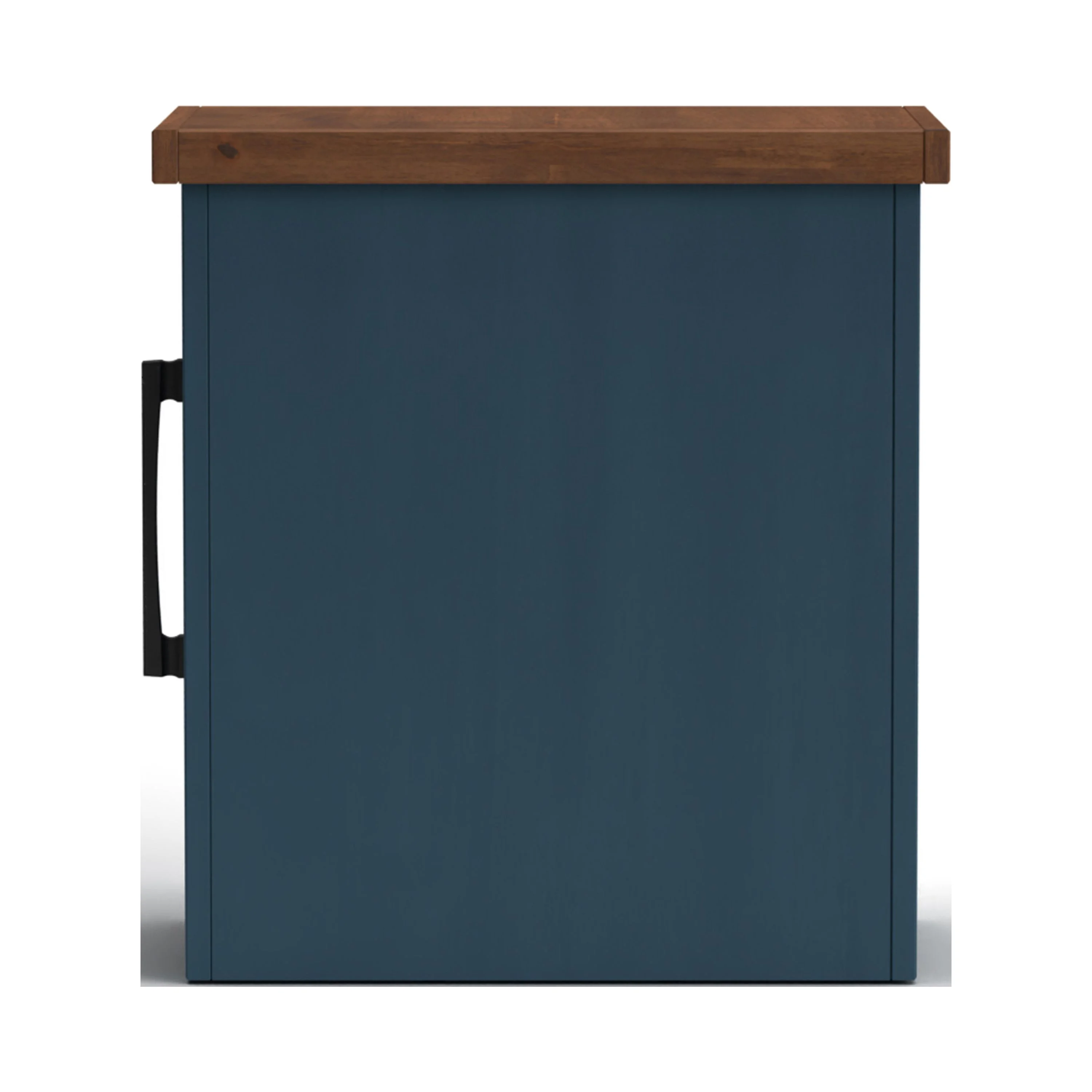 Bridgevine Home Nantucket 14 inch Chairside Table, No Assembly Required, Blue Denim and Whiskey Finish