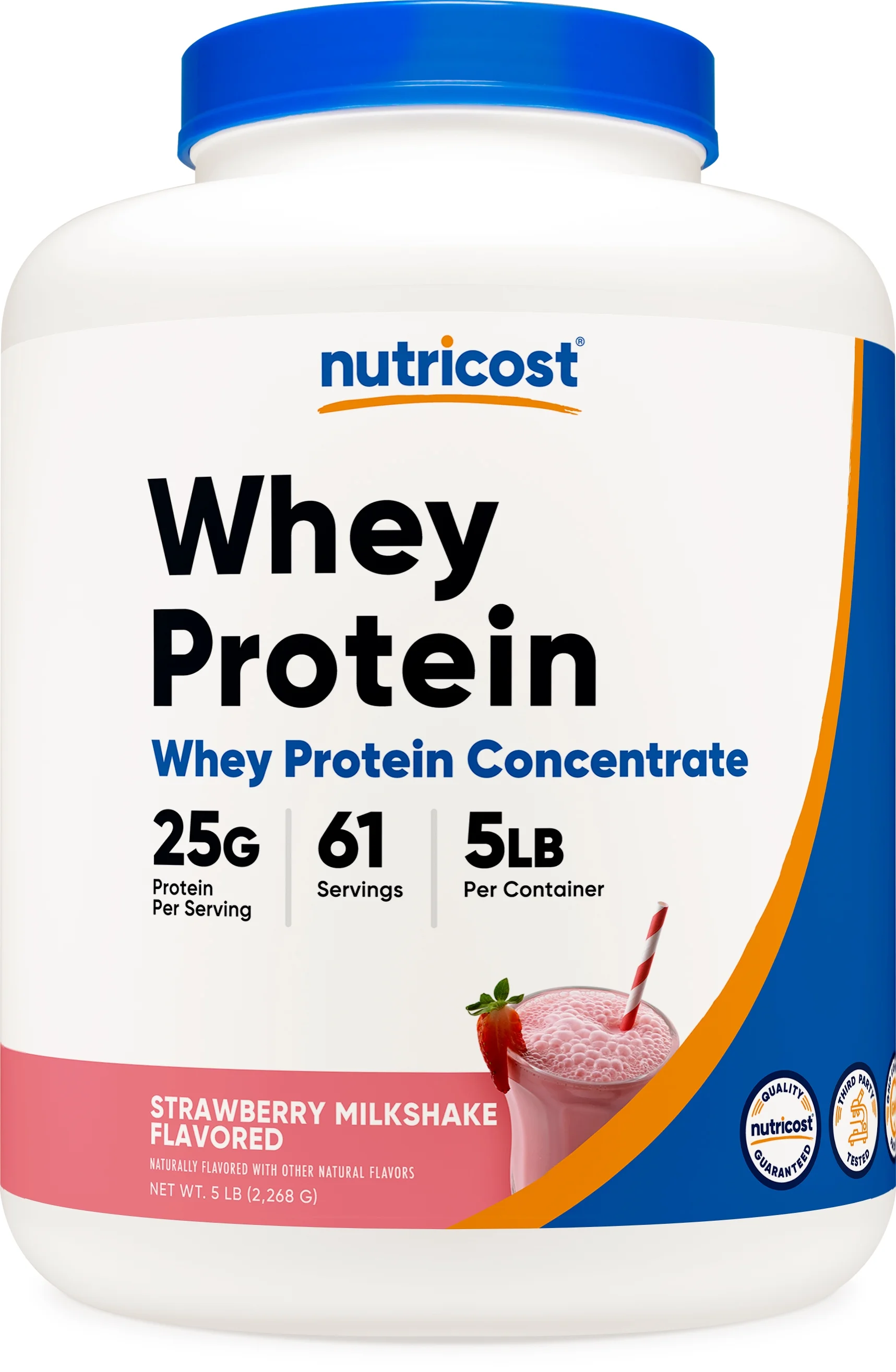 Nutricost Whey Protein Concentrate (Strawberry Milkshake) 5LBS - Protein Supplement