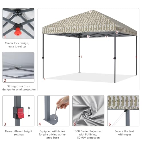 ABCCANOPY Pop Up Canopy - Outdoor Patio Portable Canopy Tent Heavy Duty for Backyard and Deck with 4 Sandbags(White, 10x10)