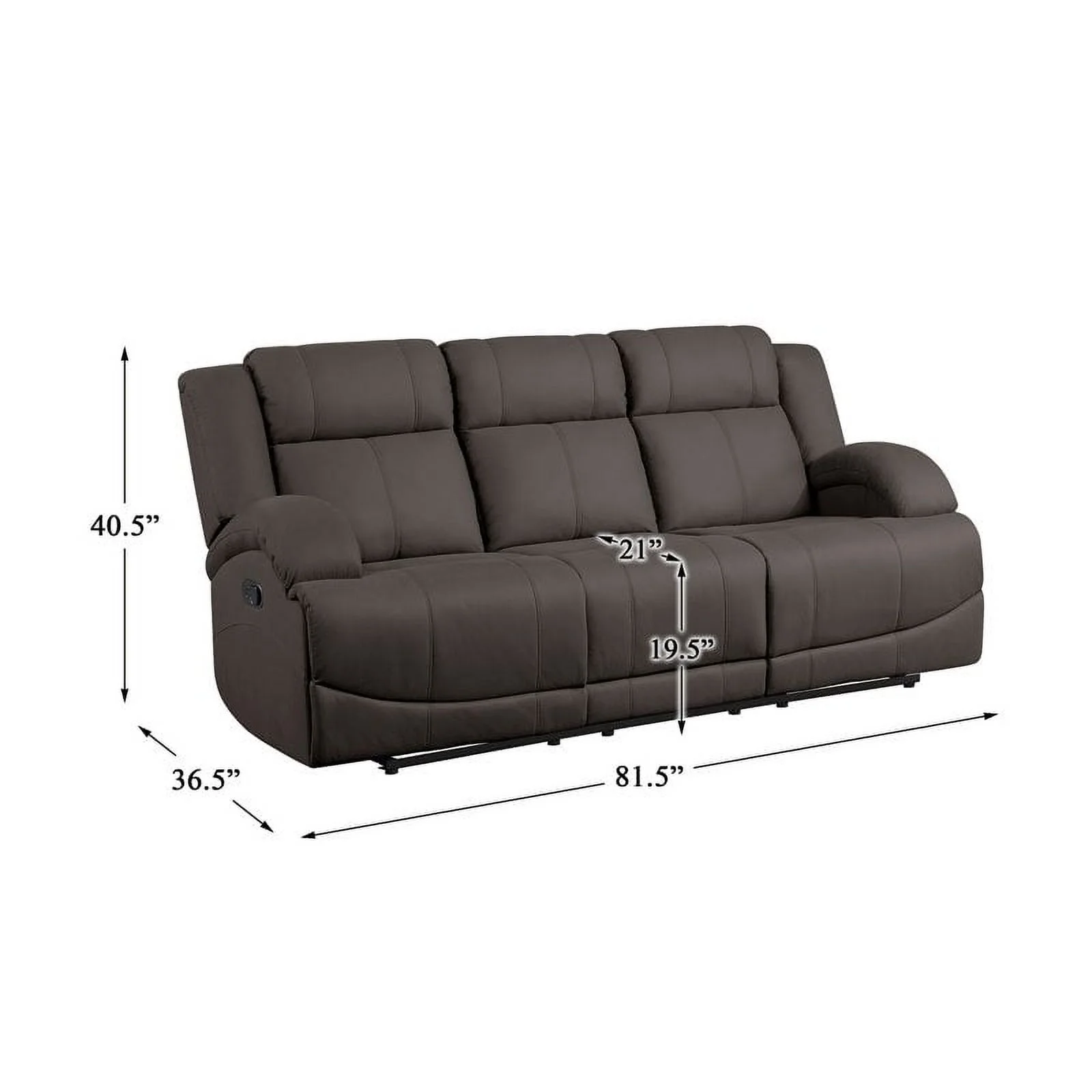 Lexicon Camryn Traditional Wood & Fabric Double Reclining Sofa in Chocolate