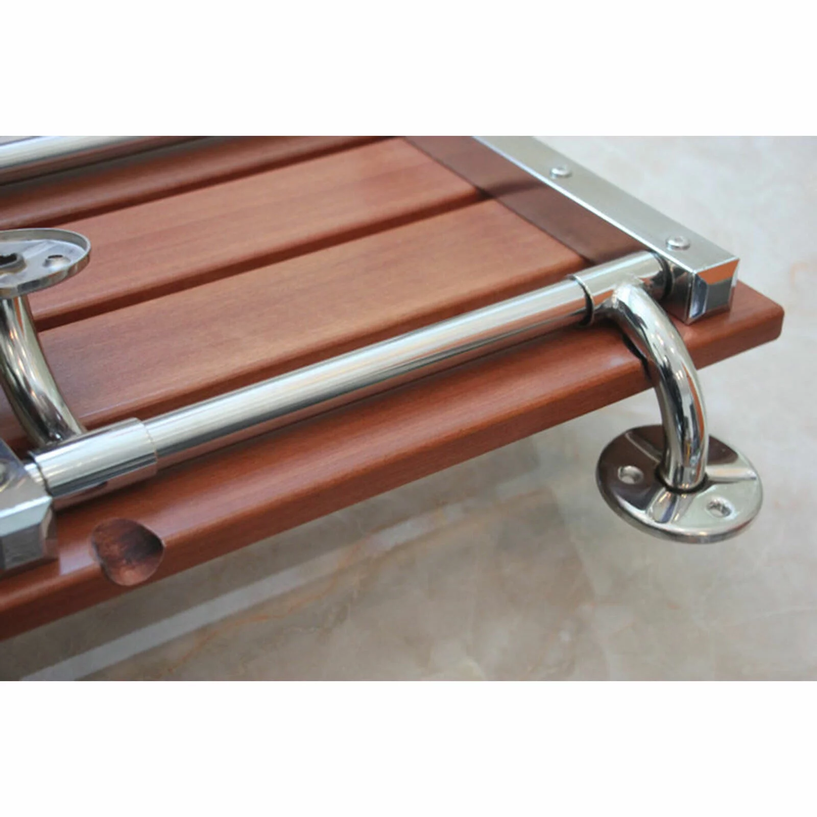 Folding Shower Seat Wall Mounted Wood Bathroom Chair Shower Spa Bench Seat Stool