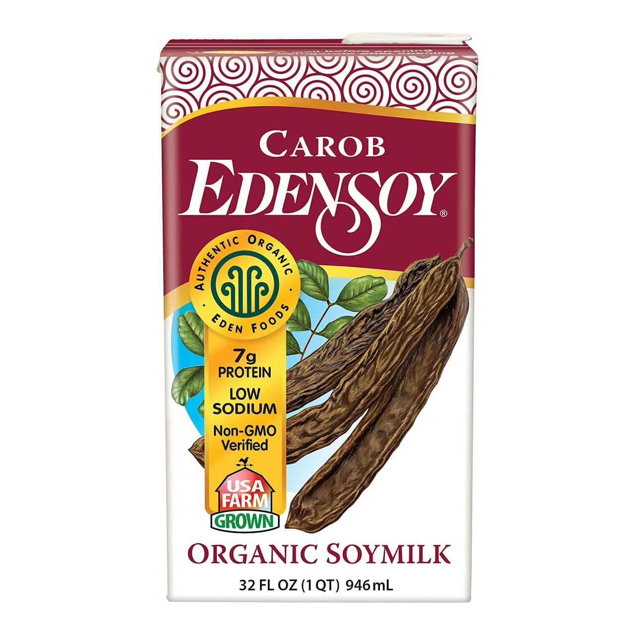 Eden Foods Organic EdenSoy® Soymilk Dairy Free Carob -- 32 fl oz Pack of 3