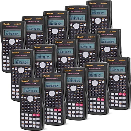 Flutesan 10 Pieces 2 Line Engineering Scientific Calculator Bulk Function Math Calculator Large Display for Student Teacher Classroom High School College School, AAA Batteries Included