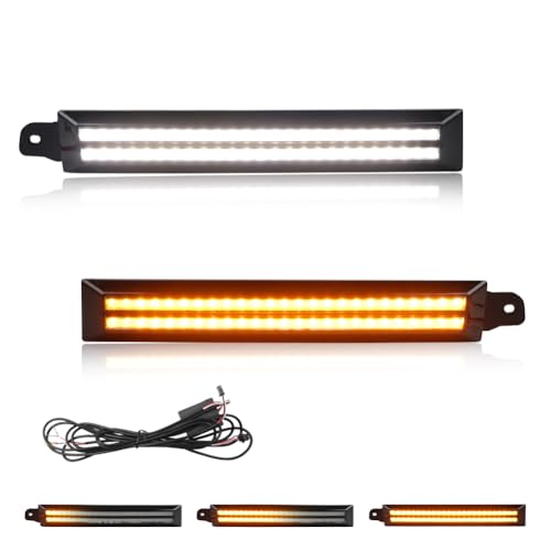 2 PCS Sequential Switchback LED Front Side Marker Headlight Daytime Running Light for Toyo-ta Tacoma 2012 2013 2014 2015 Replacement Front Bumper White Daytime Running Lamp Amber Led Light