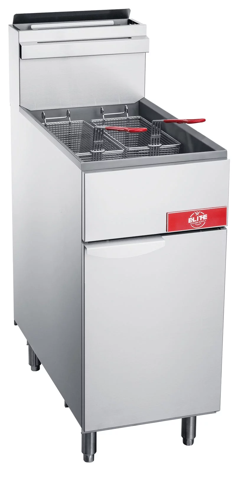 15 in. Natural Gas Three Tube Burner Commercial Fryer 40 lb, 90000BTU
