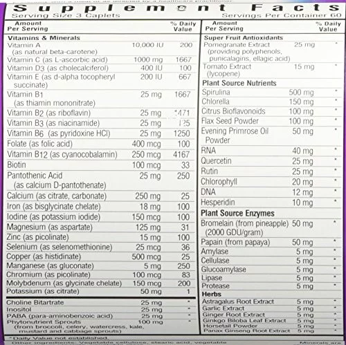 Bluebonnet Super Earth Multinutrient Formula, With Iron, 180 Ct