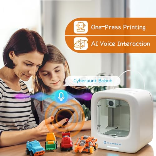 3D Printer for Kids, Beginner 3D Printer with 8 PLA Filament Set, Huge Toy Library & Modify, Wi-Fi & App Control, Create STEM Toys, High Precision, W/ 15+ Mini 3D Design Module, X-Maker Joy