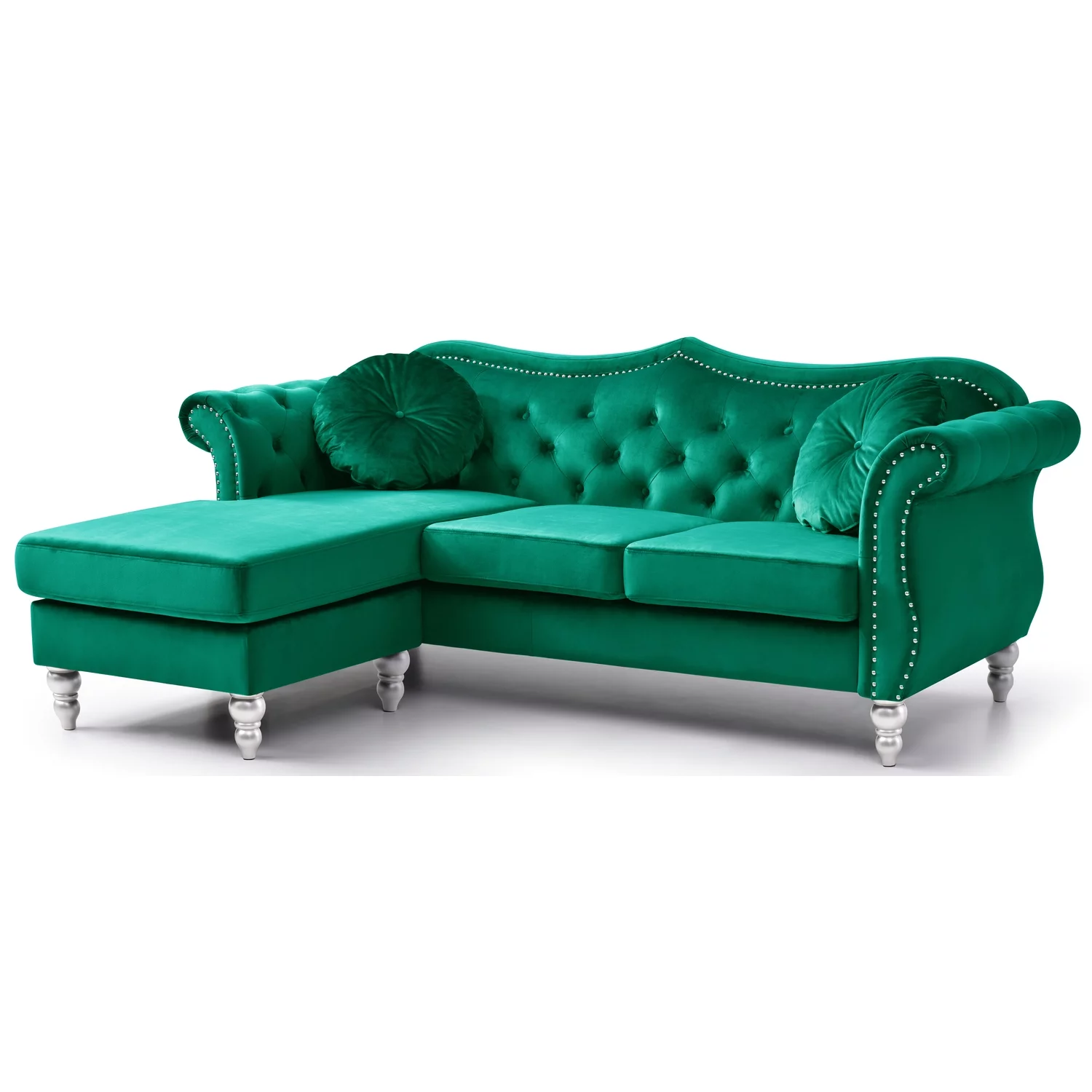 Homestock City Sleek G0662B-SC Sofa Chaise , Green