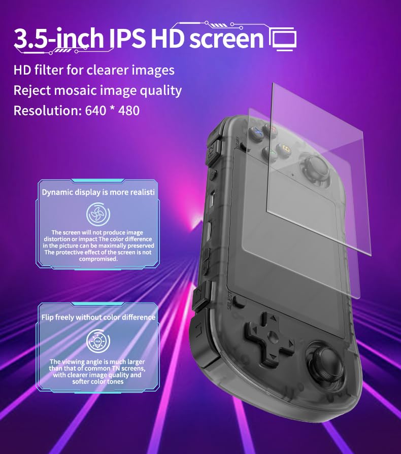 Powkiddy X35H Retro Handheld Game Console, - 10,000+ Games, 3.5