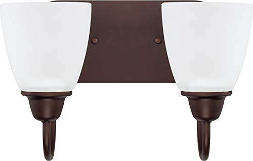 HomePlace Lighting 115141BZ-337 Trenton Traditional Acid Washed Glass Bathroom Vanity Wall Light, 4-Light 400 Total Watts, 9