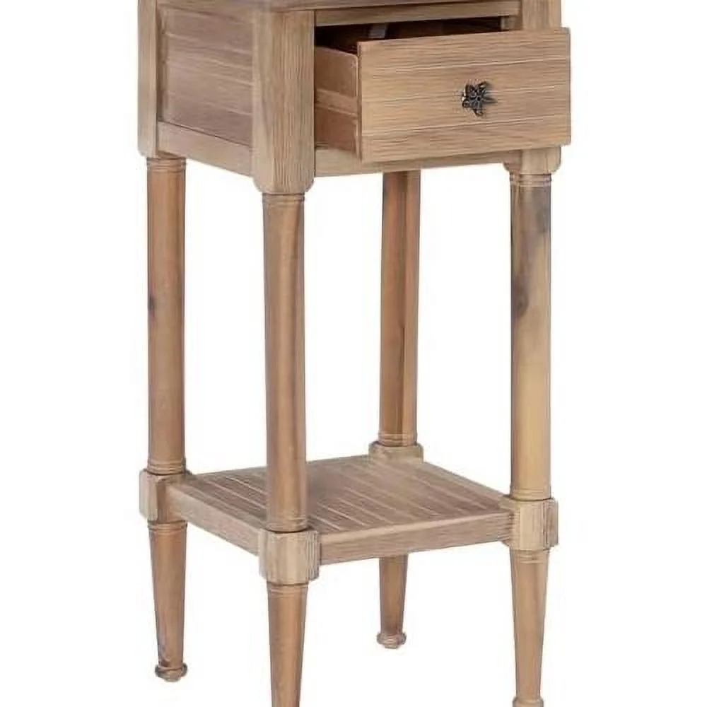 Wood Accent Starfish Coastal Side Table In Natural - Set Of 2