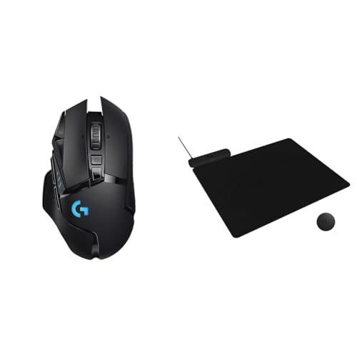 Logitech G502 Lightspeed Wireless Gaming Mouse with Hero 25K Sensor, PowerPlay Compatible, Tunable Weights and Lightsync RGB - Black