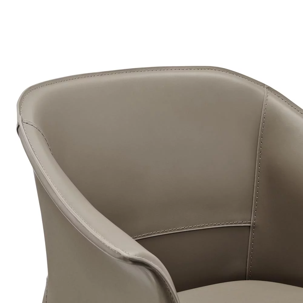 New Pacific Direct Callie Recycled Leather Dining Arm Chair in Light Mocha