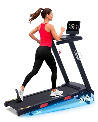 Auto Incline Treadmill, 20% Incline, 3.0HP, 10 MPH Running Machine, 18.5