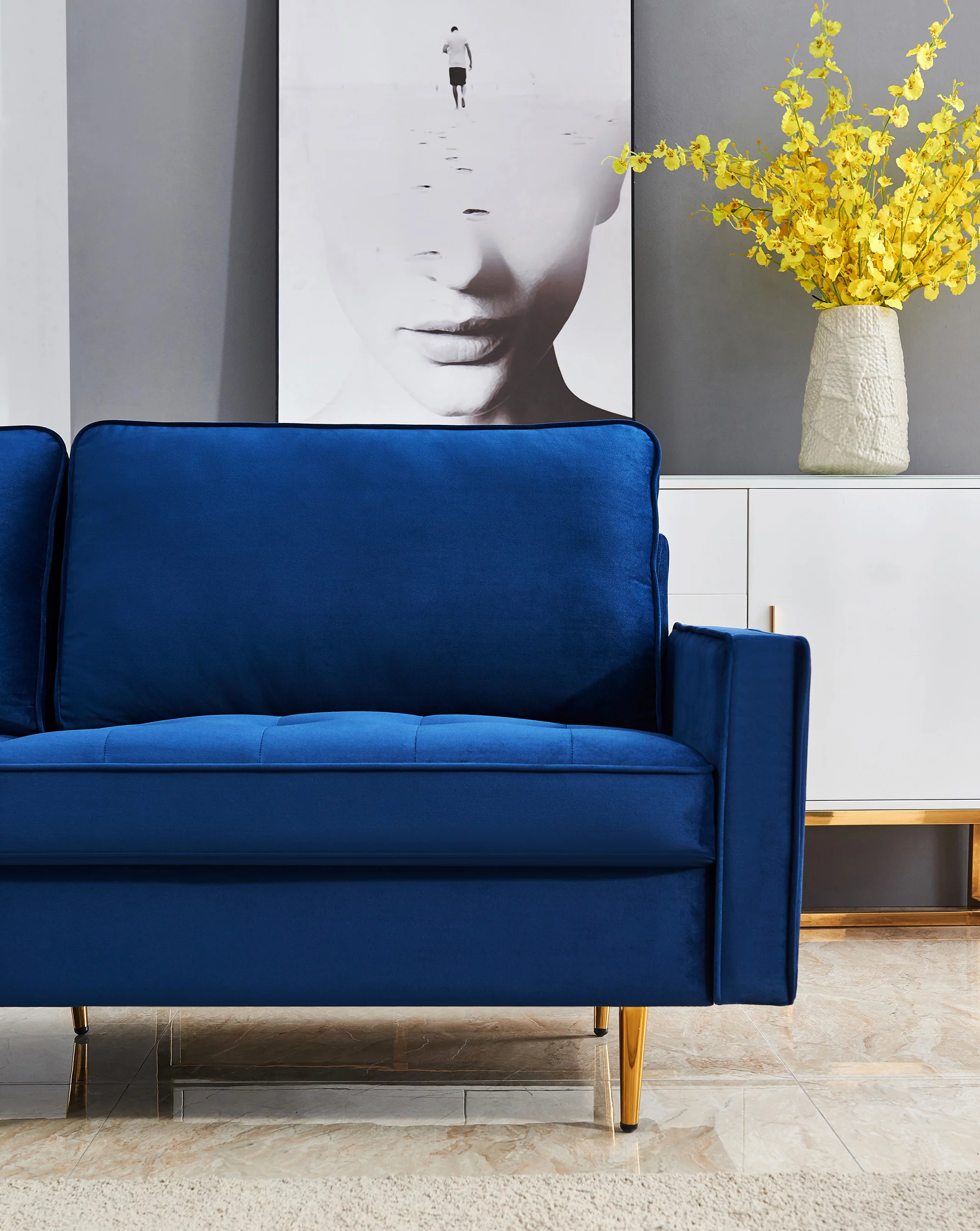 Modern Velvet Fabric Sofa 71