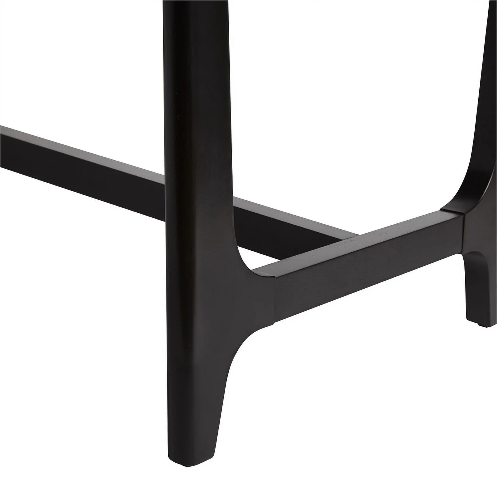 Pemberly Row Modern Solid Wood Trestle Base Dining Table - Black Ash