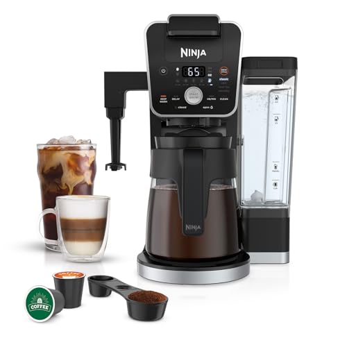 Ninja Hot and Iced Coffee Maker, Single Serve Coffee Maker and Drip Coffee Machine, DualBrew Pro Specialty 12-Cup with K-Cup Combo, Includes Permanent Filter, CFP307