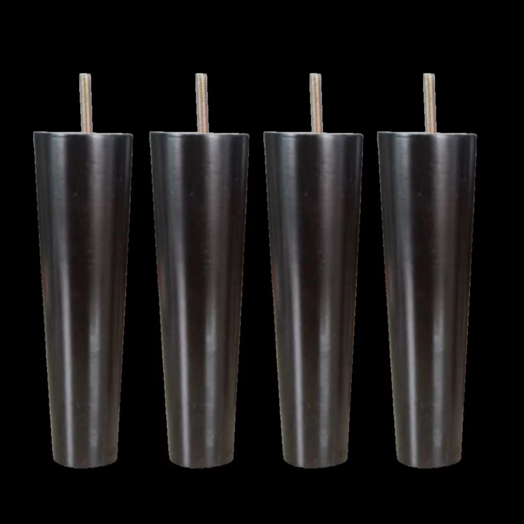 Set of 4, Wood Furniture Legs for Sofa, Couch, Ottoman, Coffee Table Make Furniture Sturdy Tapered Legs - Black 20cm H