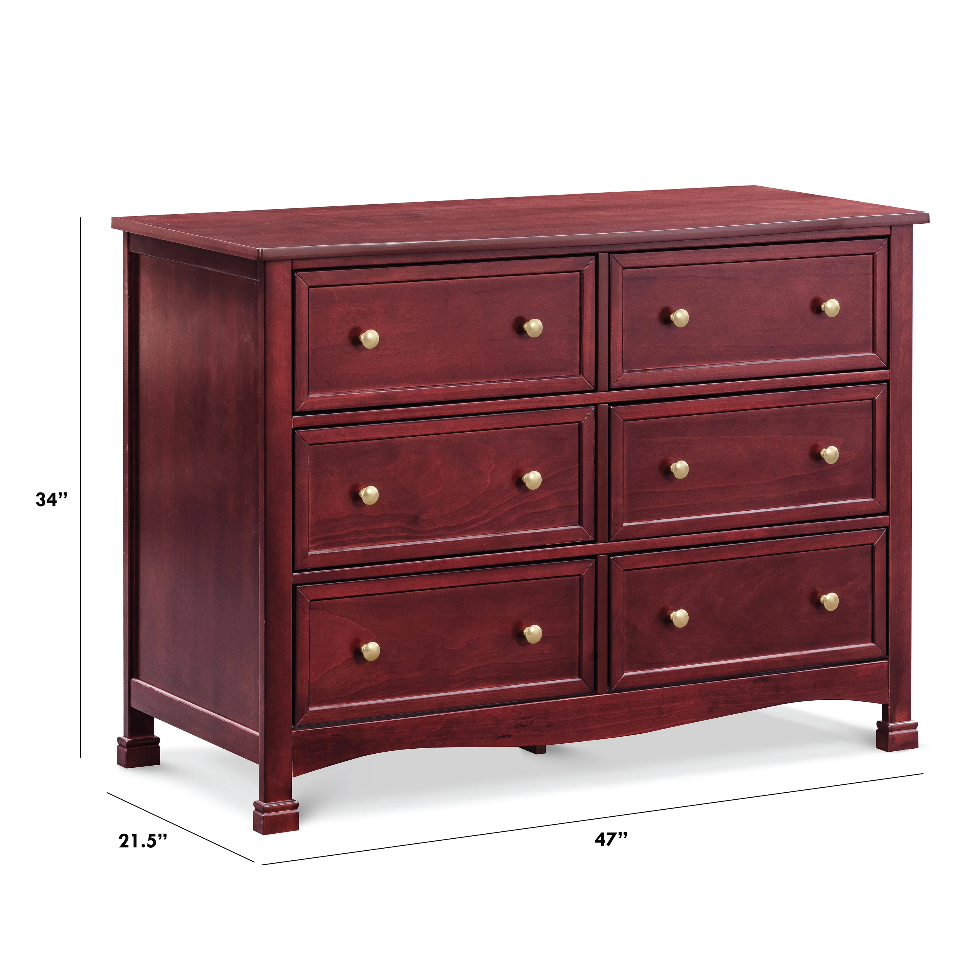 DaVinci Kalani 6-Drawer Double Wide Dresser, Rich Cherry