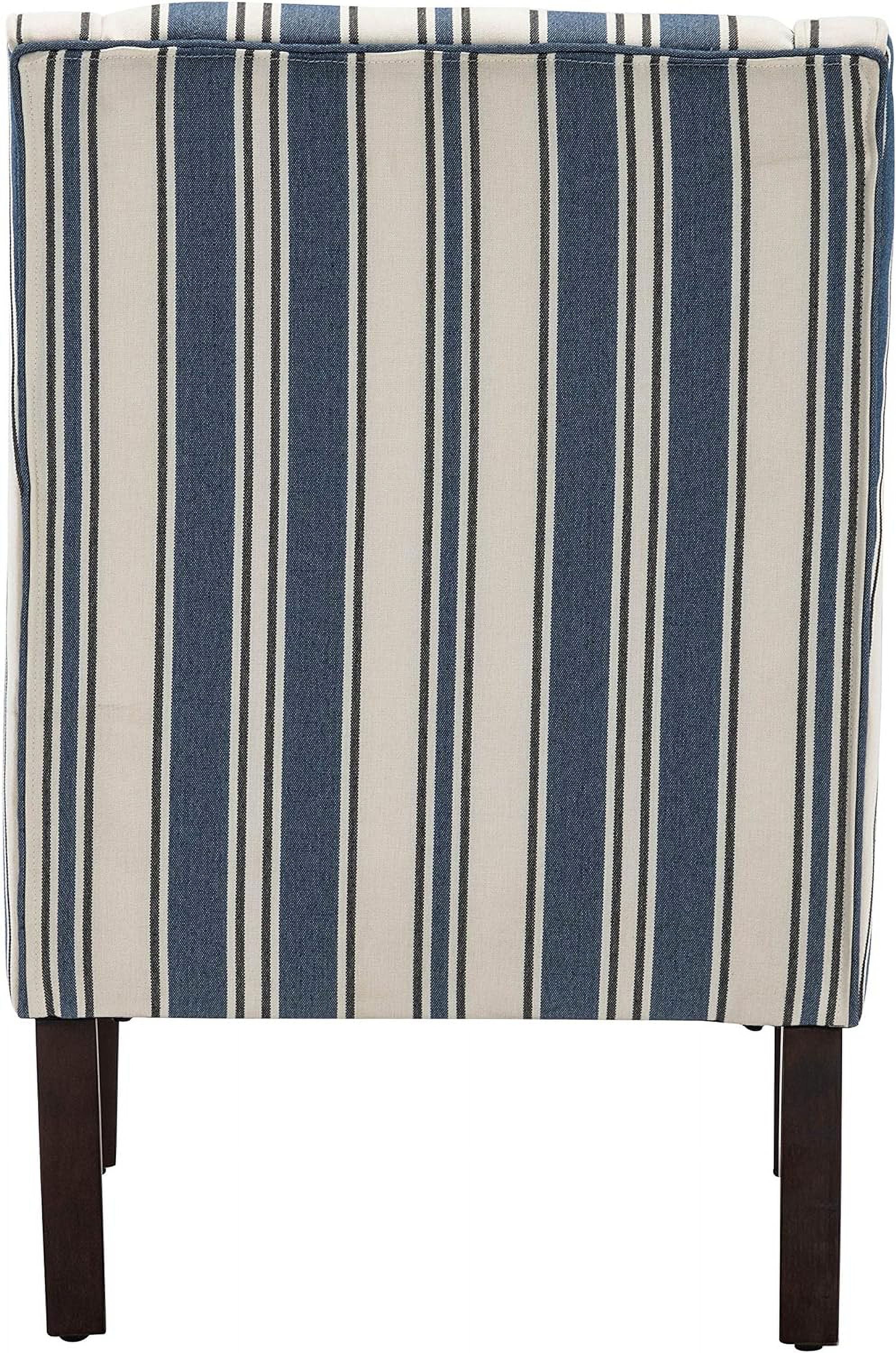 Swoop Arm Fabric Accent Chair, Navy Double Stripe