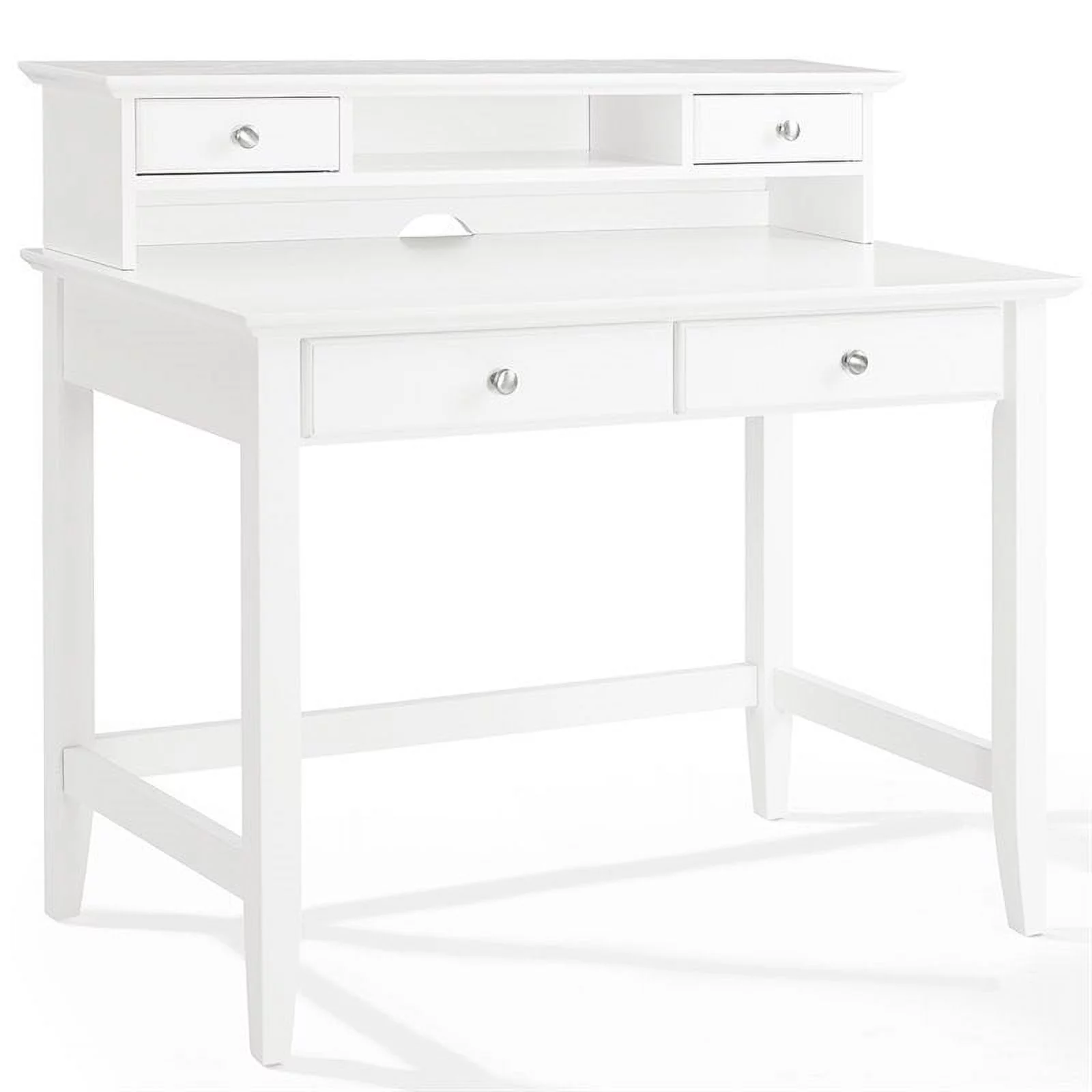 Pemberly Row Writing Desk with Hutch in White
