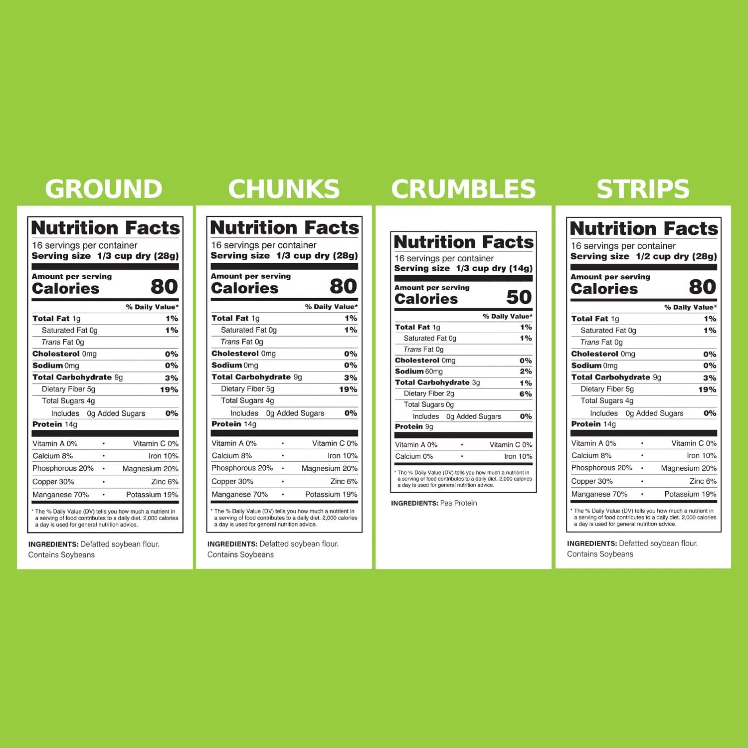 Plant Basics - Hearty Plant Protein - Variety Pack, 4 Bags, Gluten Free, Vegan, Meat Substitute