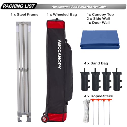 ABCCANOPY Easy Pop Up Canopy Tent with Sidewalls 10x10 Commercial -Series, White